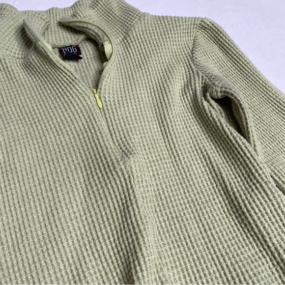 Urban Outfitters Waffle Knit Crop Top Size S Mint Green BDG Zip Athletic - Picture 3 of 6